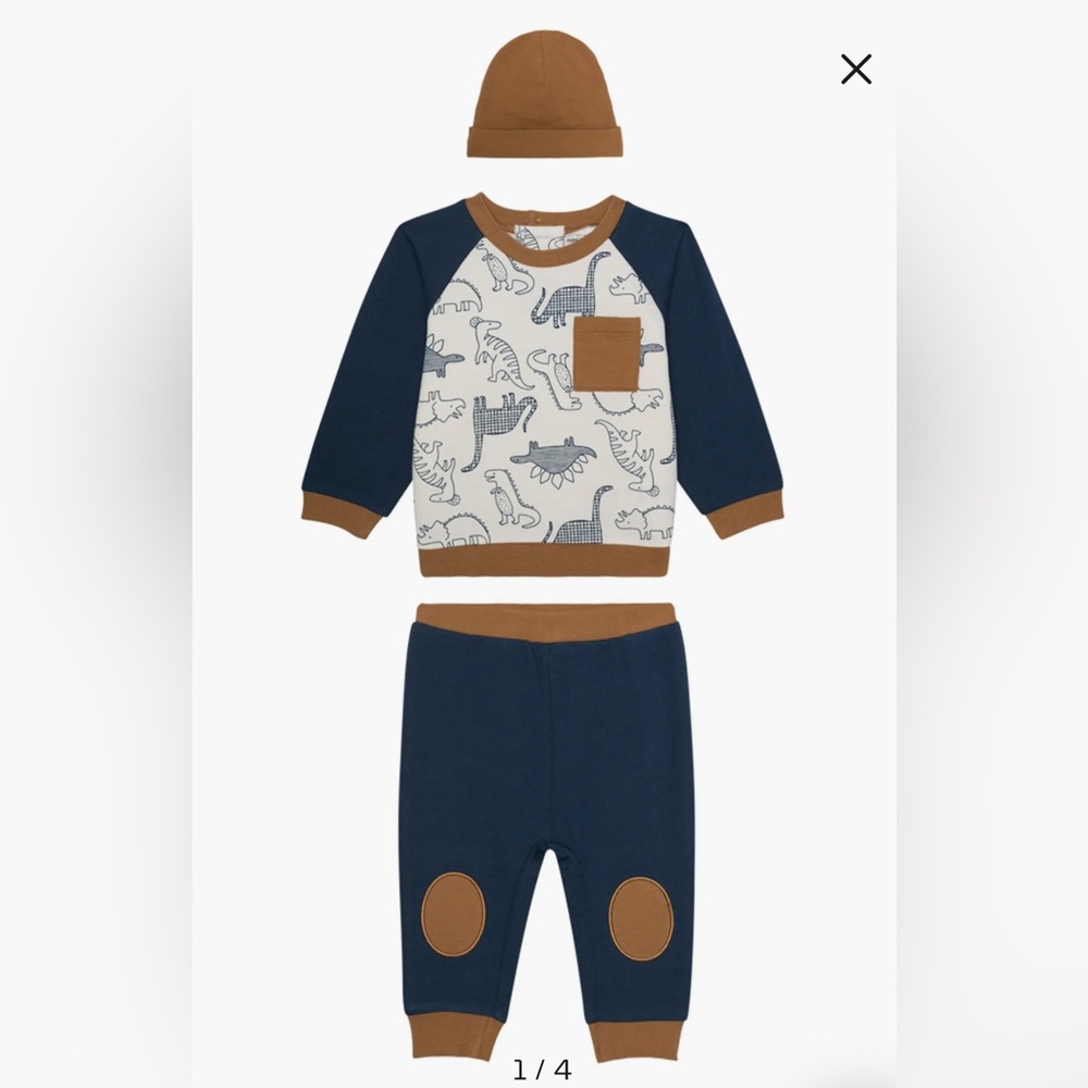 PL Baby By Petit Lem Sweatshirt, Joggers, & Beanie Set